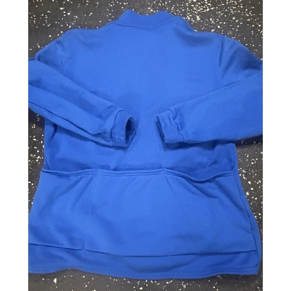 Bellwether Blue Quarter Zip Pullover Cycling Jacket USA Made Slim Medium Bycicle